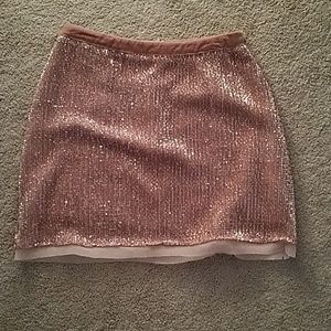 Pink sequin skirt